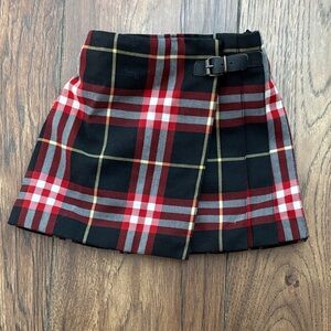 Burberry Kids Plaid Skirt with Buckle